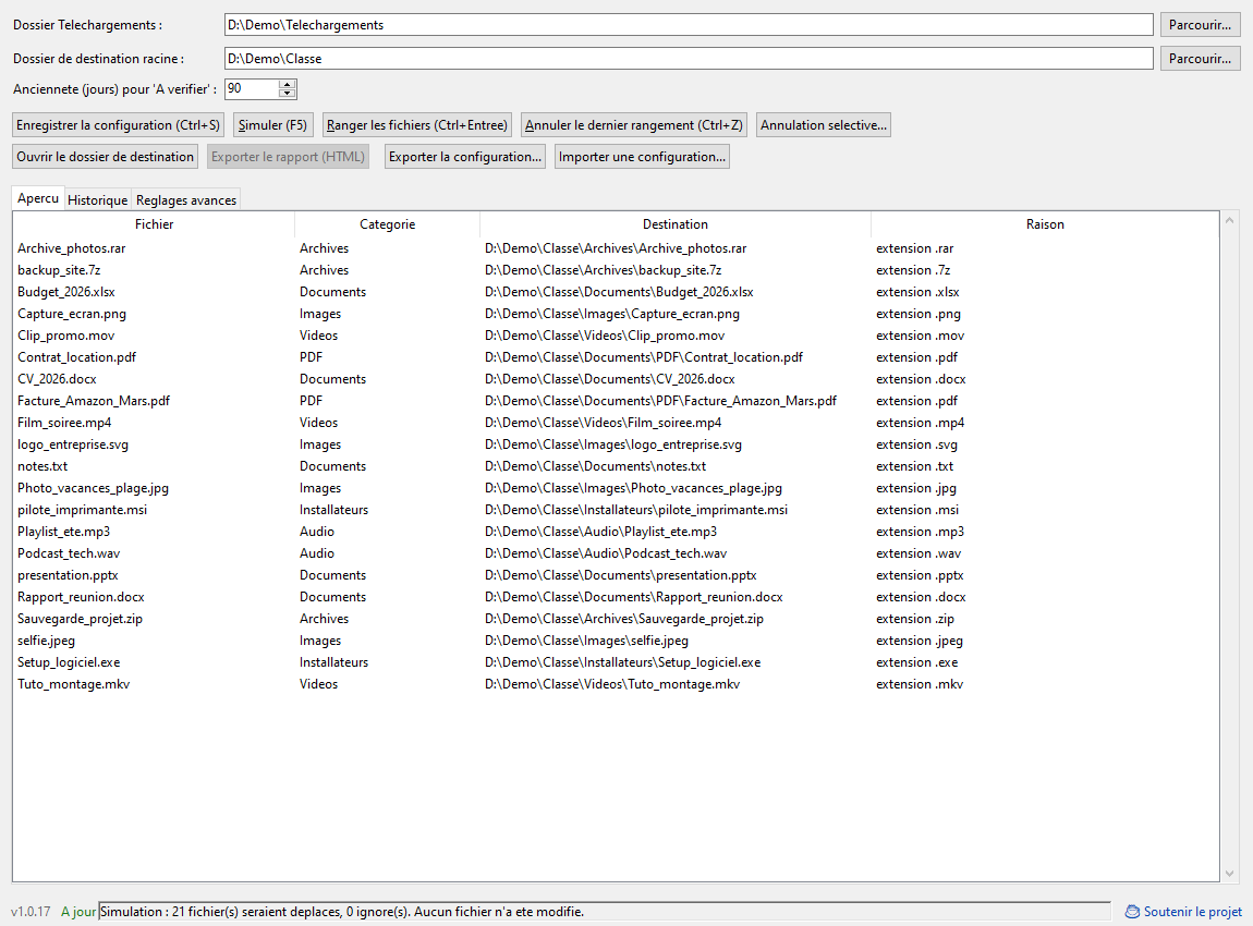 Capture d'écran de DownloadOrganizer (1)